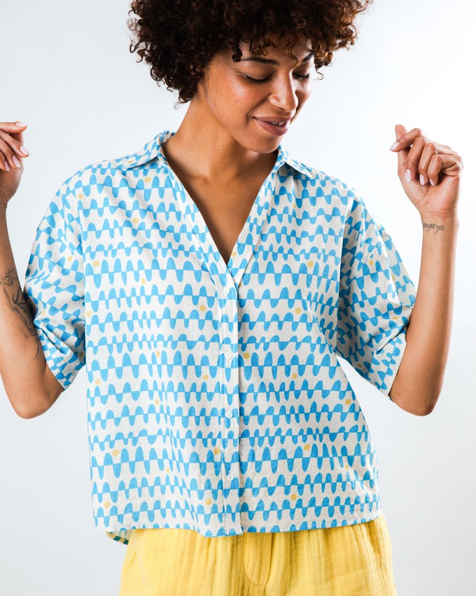Sunset Cropped Blouse Blue from Brava Fabrics