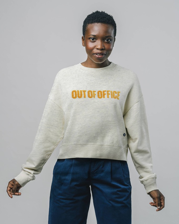 Out of Office Rounded Hem Sweatshirt Cream from Brava Fabrics