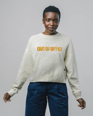 Out of Office Rounded Hem Sweatshirt Cream from Brava Fabrics