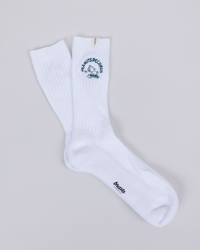 Peanuts Records Deejay Socks White from Brava Fabrics