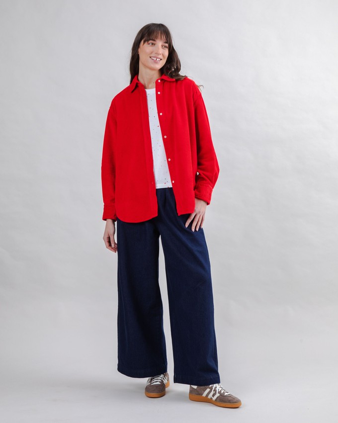 Corduroy Long Overshirt Red from Brava Fabrics
