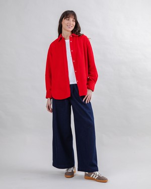 Corduroy Long Overshirt Red from Brava Fabrics