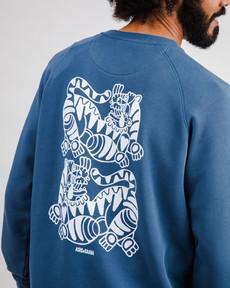 Asis Percales Tigris Sweatshirt Blue via Brava Fabrics