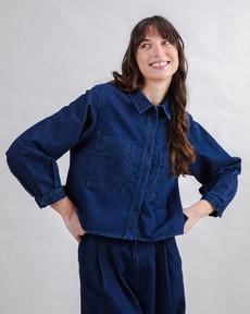 Raw Denim Boxy Shirt Blue via Brava Fabrics