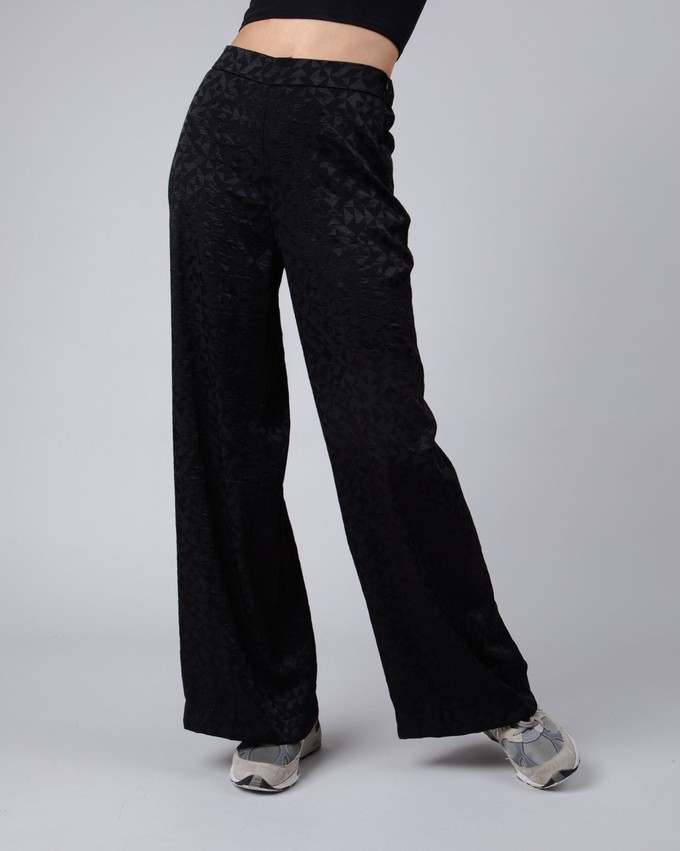 Jacquard Wide Leg Pants Black from Brava Fabrics