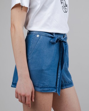 Indigo Belted Shorts Blue from Brava Fabrics