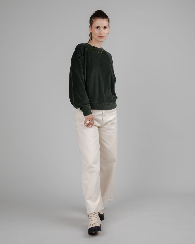 Velvet Raglan Sweatshirt Green from Brava Fabrics