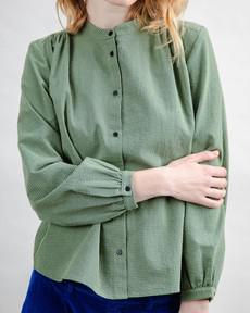 Mini Check Blouse Olive via Brava Fabrics