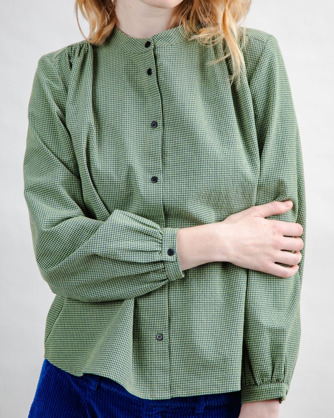 Mini Check Blouse Olive from Brava Fabrics