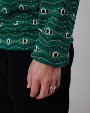 Eyes Jacquard Sweatshirt Green from Brava Fabrics