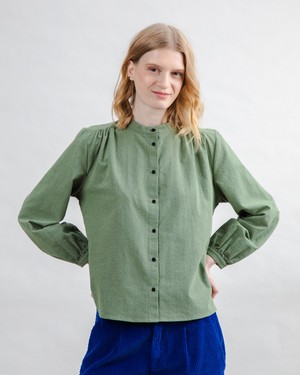 Mini Check Blouse Olive from Brava Fabrics