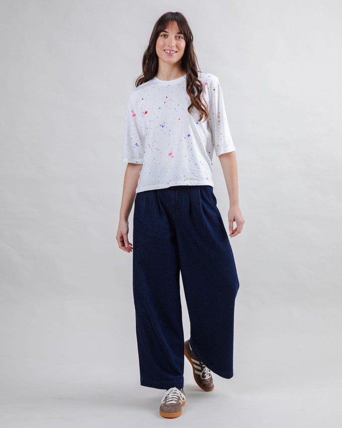 Splash Paint Squared Tee White from Brava Fabrics