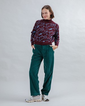 Peanuts Cropped Sweater Jacquard Chocolate from Brava Fabrics