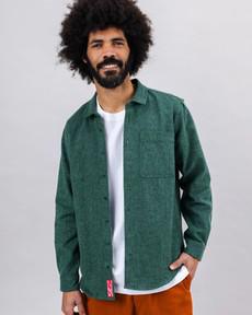 Pizza Flannel Overshirt Green via Brava Fabrics