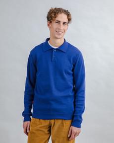 Knitted Polo Blue via Brava Fabrics