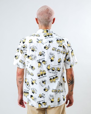 Minions Coffee Aloha Shirt Ecru from Brava Fabrics