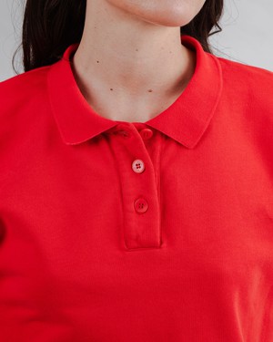 Brava Gum Polo Sweatshirt Red from Brava Fabrics