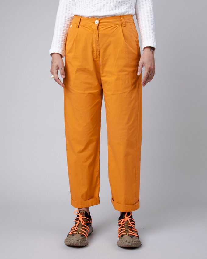 Elastic Pleated Chino Pants Yellow from Brava Fabrics