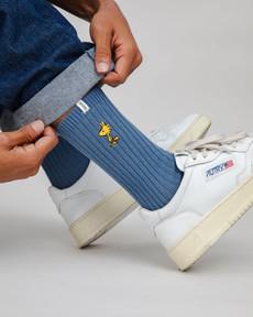 Peanuts Woodstock Socks Blue via Brava Fabrics