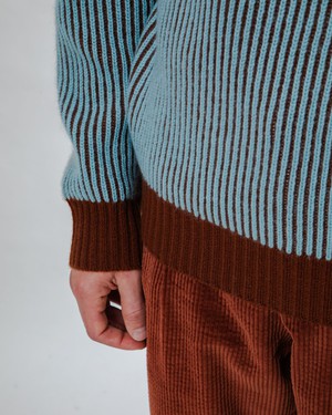 Bicolor Wool Sweater Blue from Brava Fabrics