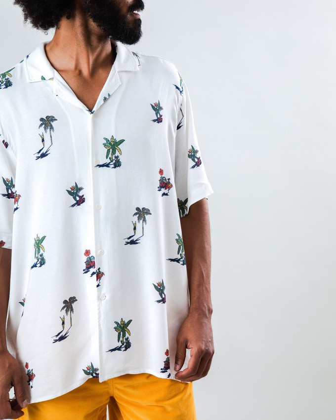 Helios Sun Aloha Shirt Ecru from Brava Fabrics