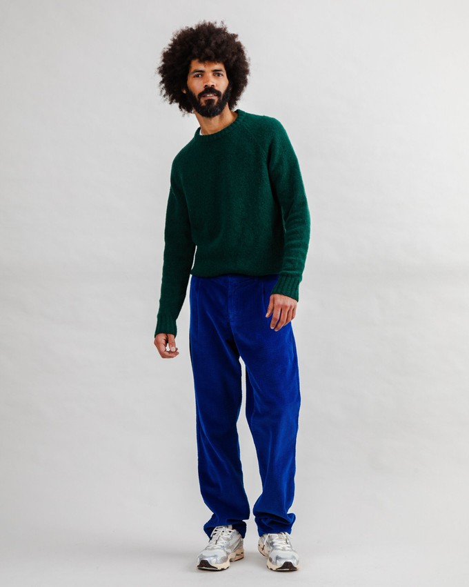 Corduroy Pleated Chino Pants Klein Blue from Brava Fabrics