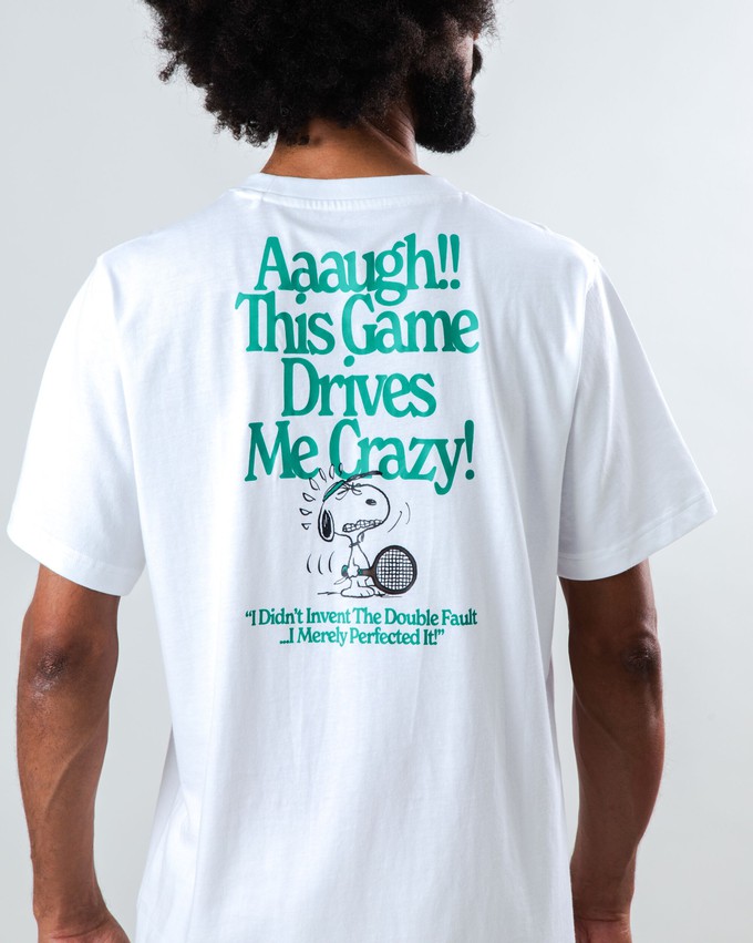 Peanuts Tennis Double Fault Snoopy T-shirt White from Brava Fabrics