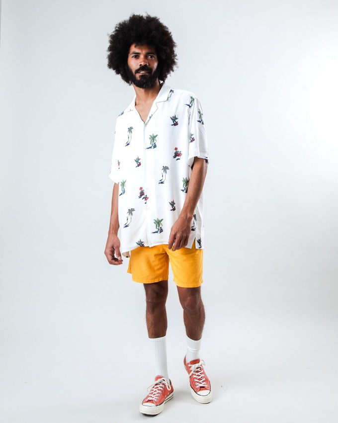 Helios Sun Aloha Shirt Ecru from Brava Fabrics