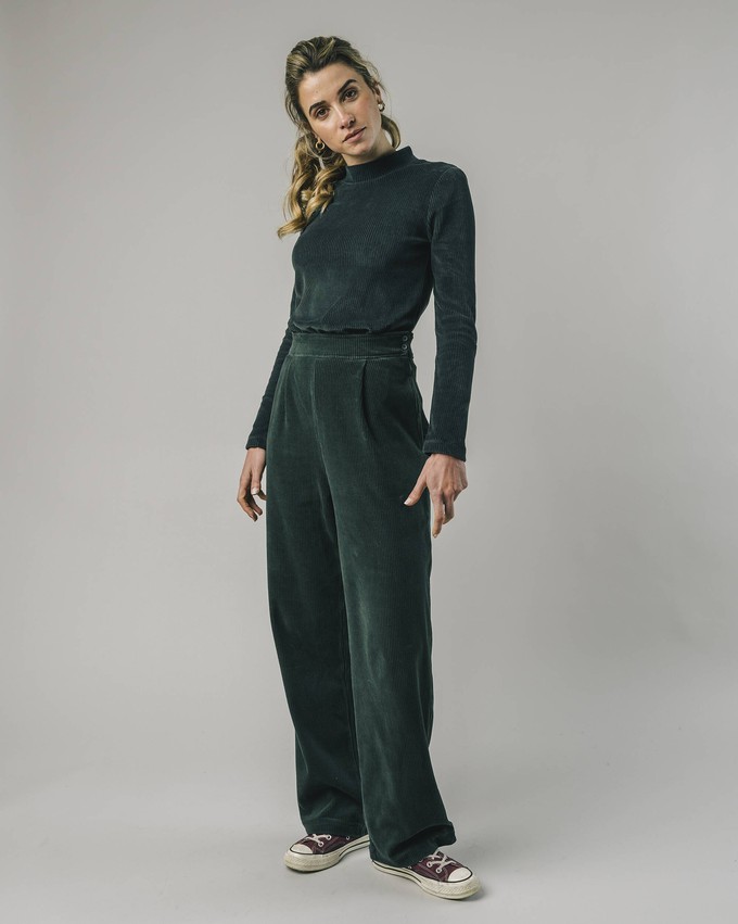 Corduroy Oversized Pants Forest Green from Brava Fabrics