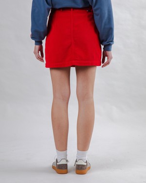 Corduroy Mini Skirt Red from Brava Fabrics
