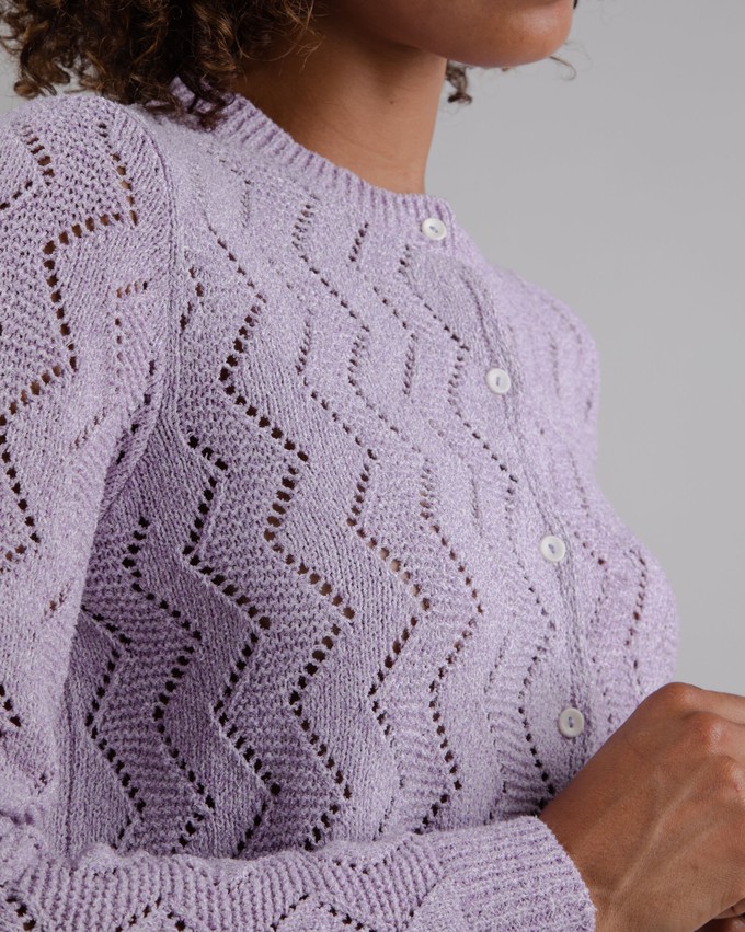 Holeknit Knitted Jacket Lilac from Brava Fabrics