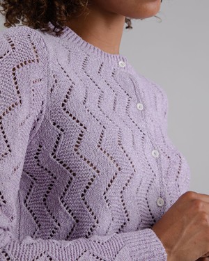 Holeknit Knitted Jacket Lilac from Brava Fabrics