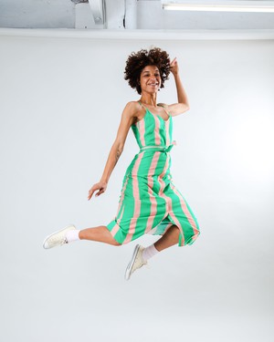 Color Block Strap Dress Green from Brava Fabrics