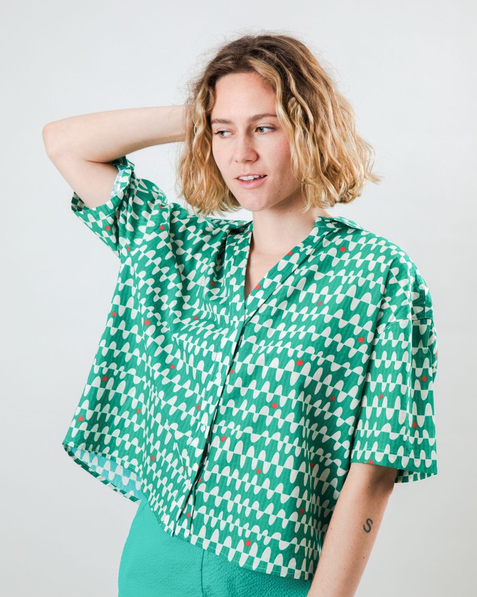 Sunset Cropped Blouse Green from Brava Fabrics