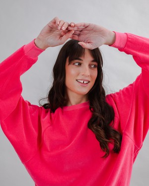 Velvet Raglan Sweatshirt Pink from Brava Fabrics