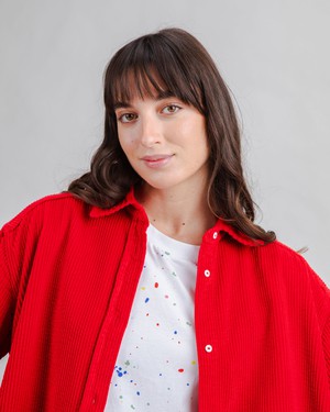 Corduroy Long Overshirt Red from Brava Fabrics