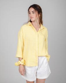 Lorena 3/4 Sleeve Blouse Lemon via Brava Fabrics