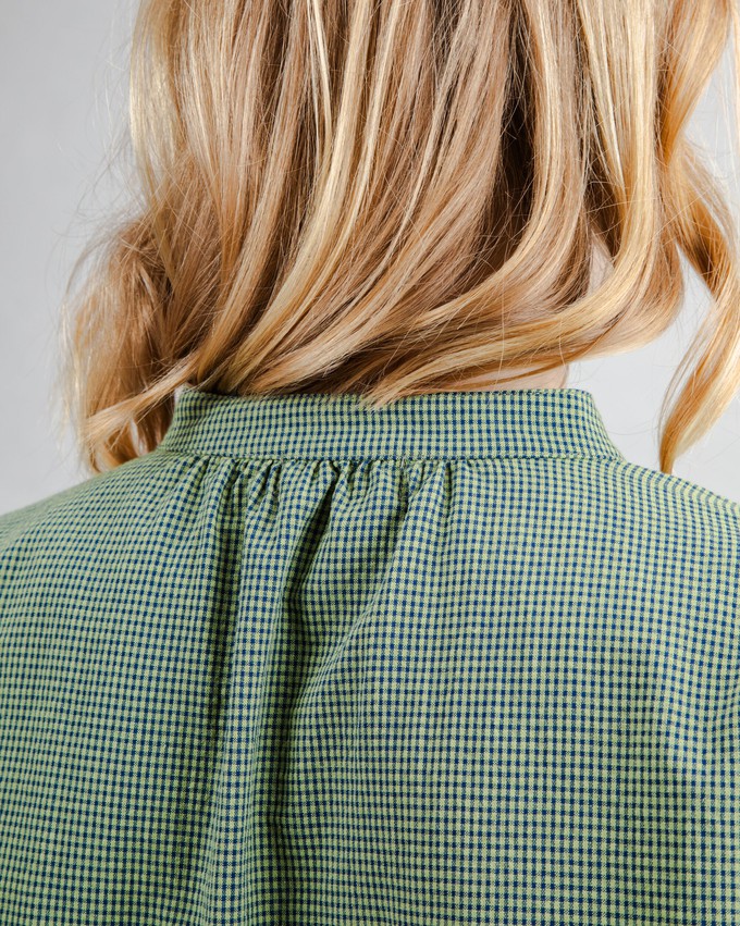 Mini Check Blouse Olive from Brava Fabrics