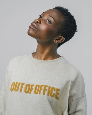Out of Office Rounded Hem Sweatshirt Cream from Brava Fabrics