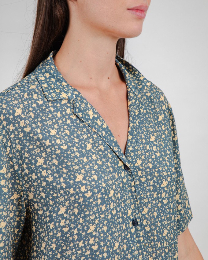 Peanuts Woodstock Aloha Blouse Navy from Brava Fabrics