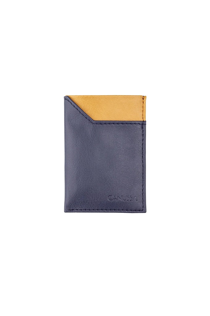 Slim card holder - Blue/Camel from CANUSSA