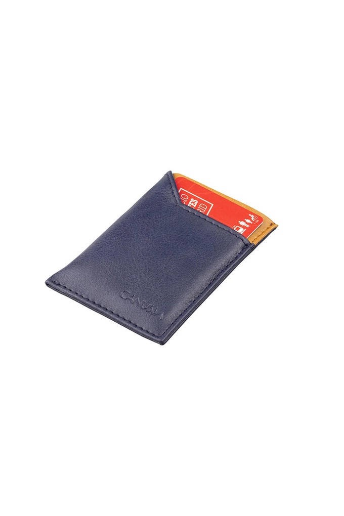 Slim Vegan Card holder -  Blue/Camel from CANUSSA