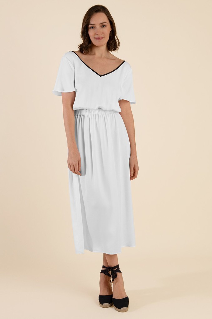 White Tencel Dress - Midi from Cat Turner London