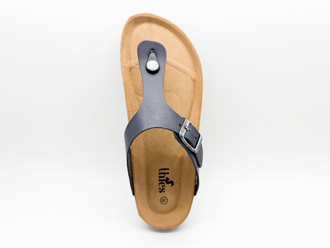 thies 1856 ® Eco Leather Thong Sandal charcoal (W/M/X) from COILEX