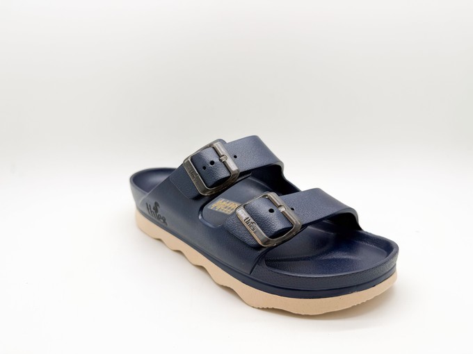 thies 1856 ® Ecofoam Double Sandal vegan midnight blue beige from COILEX