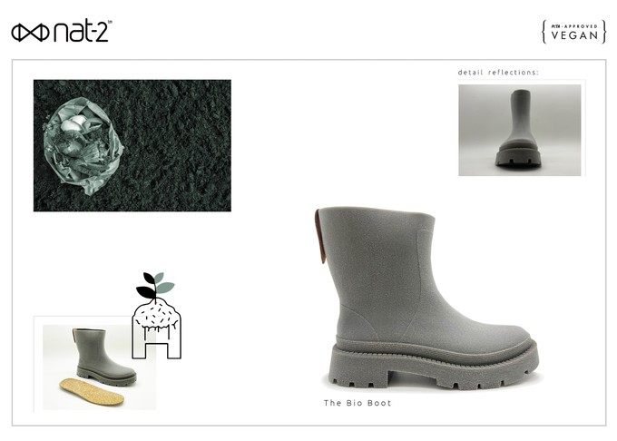 nat-2™ Bio Boot grey green vegan (W) | 100% waterproof biodegradable rainboots from COILEX