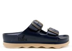thies 1856 ® Ecofoam Double Sandal vegan midnight blue beige via COILEX