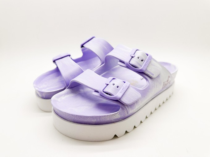 thies 1856 ® Ecofoam Plateau Sandal Two-Tone vegan white lavender (W) from COILEX