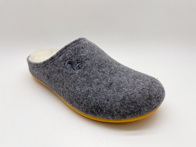 thies 1856 ® Recycled Wool Slippers grey yellow (W) from COILEX