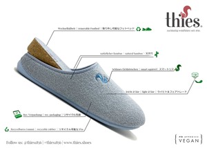 thies 1856 ® Bamboo Slipper vegan indigo light blue (W/M) from COILEX